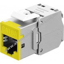 Goobay RJ45 CAT 6A STP Slim Keystone-modul 14,5mm sz�les s�rga