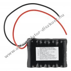 Helyettes�t� Akkumul�tor v�szvil�g�t�s F2x5 AA Mignon ceruza 12V 1800mAh 200mm k�bellel NiMH