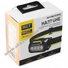 Nitecore HA27 UHE fejl�mpa 800lm Akkural �s t�lt�k�bellel Li-Ion