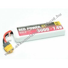 Pichler RED POWER XT 7,4V 3000mAh 2S1P XT60 Akkumul�tor modell�p�t� LiPo