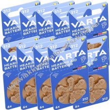 Varta 312 1.4V 60db (10x6db/csomag) hall�k�sz�l�k elem Zinc Air