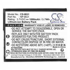Helyettes�t� kamera Akkumul�tor Sony NP-BG1 1000mAh 3.7Wh Cyber-shot DSC-T20/B