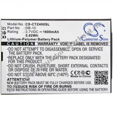 Helyettes�t� sz�t�r Akkumul�tor Canon Wordtank Z400 DB-10 1600mAh 5.92Wh 3.7V