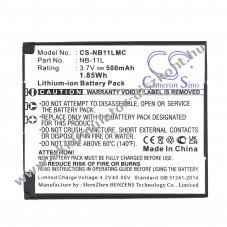 Helyettes�t� kamera Akkumul�tor Canon IXUS 125HS NB-11L 500mAh 1.85Wh