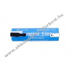 Helyettes�t� ipari Akkumul�tor 18650 3400mAh 12.58Wh 2db/csomag Li-ion