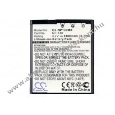 Helyettes�t� kamera Akkumul�tor Casio Exilim EX-H30 NP-130 1800mAh/6.66Wh