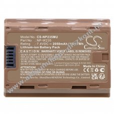 Helyettes�t� kamera Akkumul�tor Fujifilm X-T4 NP-W235 2050mAh 15.17Wh