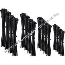 Goobay Tools k�belk�tegel� k�szlet 200db/csomag 4 m�ret fekete r�gz�t� z�rral