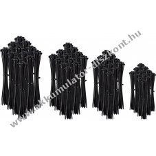 Goobay Tools k�belk�tegel� k�szlet 1000db/csomag fekete 5 m�ret r�gz�t� z�rral