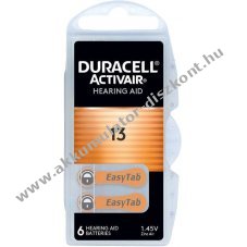 Duracell Activair 13 1,45V 6db/csomag hall�k�sz�l�k elem Zinc Air