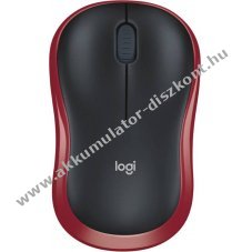 Logitech M185 vezet�k n�lk�li eg�r 2,4GHz 1000dpi 3 gomb piros-fekete USB nano vev�
