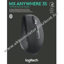 Logitech MX Anywhere 3S vezet�k n�lk�li eg�r Bluetooth Bolt grafit 200-8000dpi Darkfield Akkumul�tor