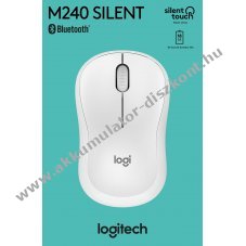 Logitech M240 Silent vezet�k n�lk�li optikai eg�r Bluetooth 4000dpi feh�r 3 gomb