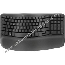 Logitech Wave Keys ergonomikus vezet�k n�lk�li billenty�zet DE grafit Bluetooth Logi Bolt USB-C