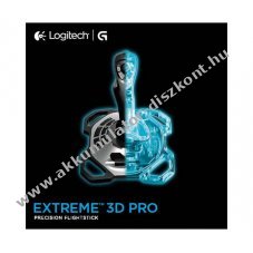 Logitech Extreme 3D Pro USB joystick fekete-ez�st 12 gomb 8-ir�ny� n�zetkapcsol�