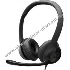 Logitech Headset H390 USB-C sztere� fekete Retail