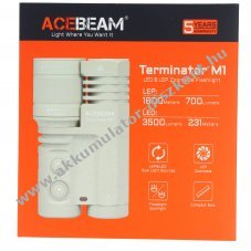 AceBeam Terminator M1 Dual LEP feh�r Limit�lt kiad�s 1600m 3500lm 5000K