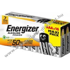 Energizer Alkaline Power AAA (Micro) LR03 1,5V 16db/csomag elem Alkaline
