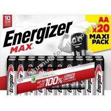 Energizer Max AA Mignon ceruza 1,5V elem 20db/csomag Alkaline