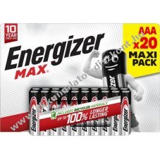 Energizer Max AAA (mikro) 1,5V 20db/csomag elem Alkaline