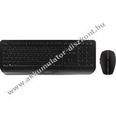 Cherry GENTIX Desktop vezet�k n�lk�li billenty�zet �s eg�r szett fekete DE 2,4GHz 2400dpi 4xAAA