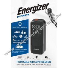 Energizer Akku l�gkompresszor PAC4000 150PSI 2000mAh powerbank LED 1db/csomag