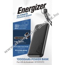 Energizer Akkumul�tor powerbank Ultimate UE10055PQ 10000mAh fekete 1x USB-A 2x USB-C PD