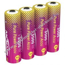 Ansmann Pure Power Mignon ceruza AA Akkumul�tor 1,5V min.3250mAh t�p.3500mAh 4db/csomag Li-Ion