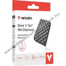 Verbatim SSD 1TB USB 3.2 t�pus A-C Mini Diamond fekete 1000MB/s olvas�s 1000MB/s �r�s Retail csomag
