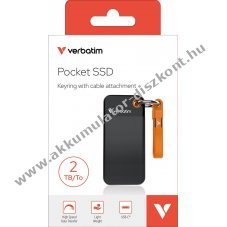 Verbatim Pocket SSD 2TB USB 3.2 Gen2 Type-C kulcstart� fekete-narancs csomag