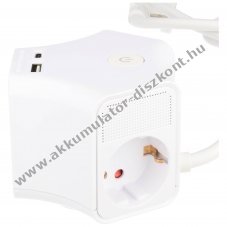 Heitech 3-fach csillag alak� eloszt� USB-A �s USB-C 3x v�d��rintkez�s 3680W 230V 16A 1,4m