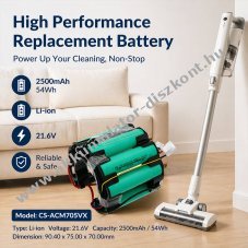 Helyettes�t� porsz�v� Akkumul�tor AMICA Aura VM7050 1191708 2500mAh 54Wh 21.6V