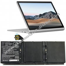 Helyettes�t� t�blag�p Akkumul�tor laptop Microsoft Surface Book 3 G3HTA052H 6000mAh/45.48Wh 7.58V
