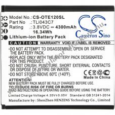 Helyettes�t� hotspot Akkumul�tor EE120 TLi043C7 4300mAh 16.34Wh