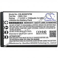 Helyettes�t� ad�vev� Akkumul�tor HX870/SBR-13LI 1100mAh 8,14Wh