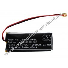 Helyettes�t� vezet�k n�lk�li Akkumul�tor PSP-N270 LP491232L100 200mAh 0,74Wh