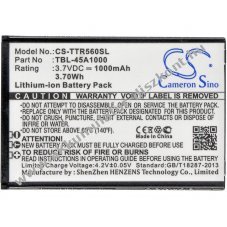 Helyettes�t� hotspot Akkumul�tor 5600 TBL-45A1000 1000mAh 3.7Wh