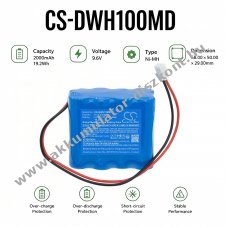 Helyettes�t� orvosi eszk�z Akkumul�tor DAIWHA AITECS-DF12/8H-E200AA 2000mAh 19.2Wh 9.6V