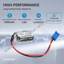 Helyettes�t� plc vez�rl� elem Sonnenschein Sonnecell SL-350 ER14250 3.6V 1200mAh 4.32Wh