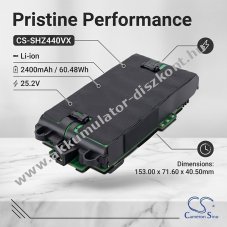 Helyettes�t� porsz�v� Akkumul�tor Shark IZ440H XFBT750 2400mAh/60.48Wh 25.2V