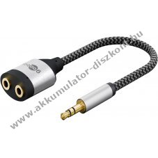 Goobay AUX adapter 1-b�l 2-be sztere� 3,5mm 0,18m