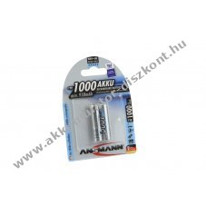Ansmann AAA (mikro) Akkumul�tor 1,2V 1000mAh 2db/csomag NiMH