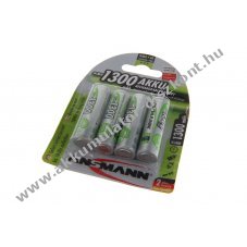 Ansmann 5030792 AA Mignon ceruza Akkumul�tor 1,2V 1300mAh 4db/csomag NiMH