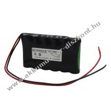 Helyettes�t� Akkumul�tor AA 7,2V 1600mAh v�sz- �s biztons�gi vil�g�t�s 25cm k�bel NiMH