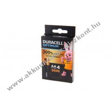 Duracell Optimum AA Mignon ceruza MN1500 LR6 1,5V 4db csomag elem alk�li