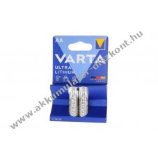 Varta Ultra Lithium 6106 AA Mignon ceruza 1,5V 2,9Ah 2db/csomag elem l�tium