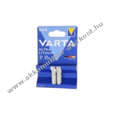 Varta Professional 6103 AAA (mikro) 1,5V 1,1Ah 2db/csomag elem l�tium