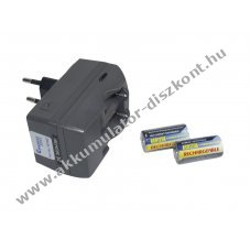 Kett�s t�lt� CR123 2db Akkumul�tormul�torral Li-Ion