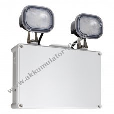 TAURAC Twin Delhi LED biztons�gi l�mpa 6000K 2x2W 3h IP65 tesztgomb