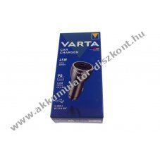 VARTA aut�s adapter dupla USB Type-C PD �s USB-A 45W 12V/24V